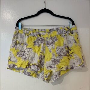Kut from the Kloth Yellow Floral Linen Shorts